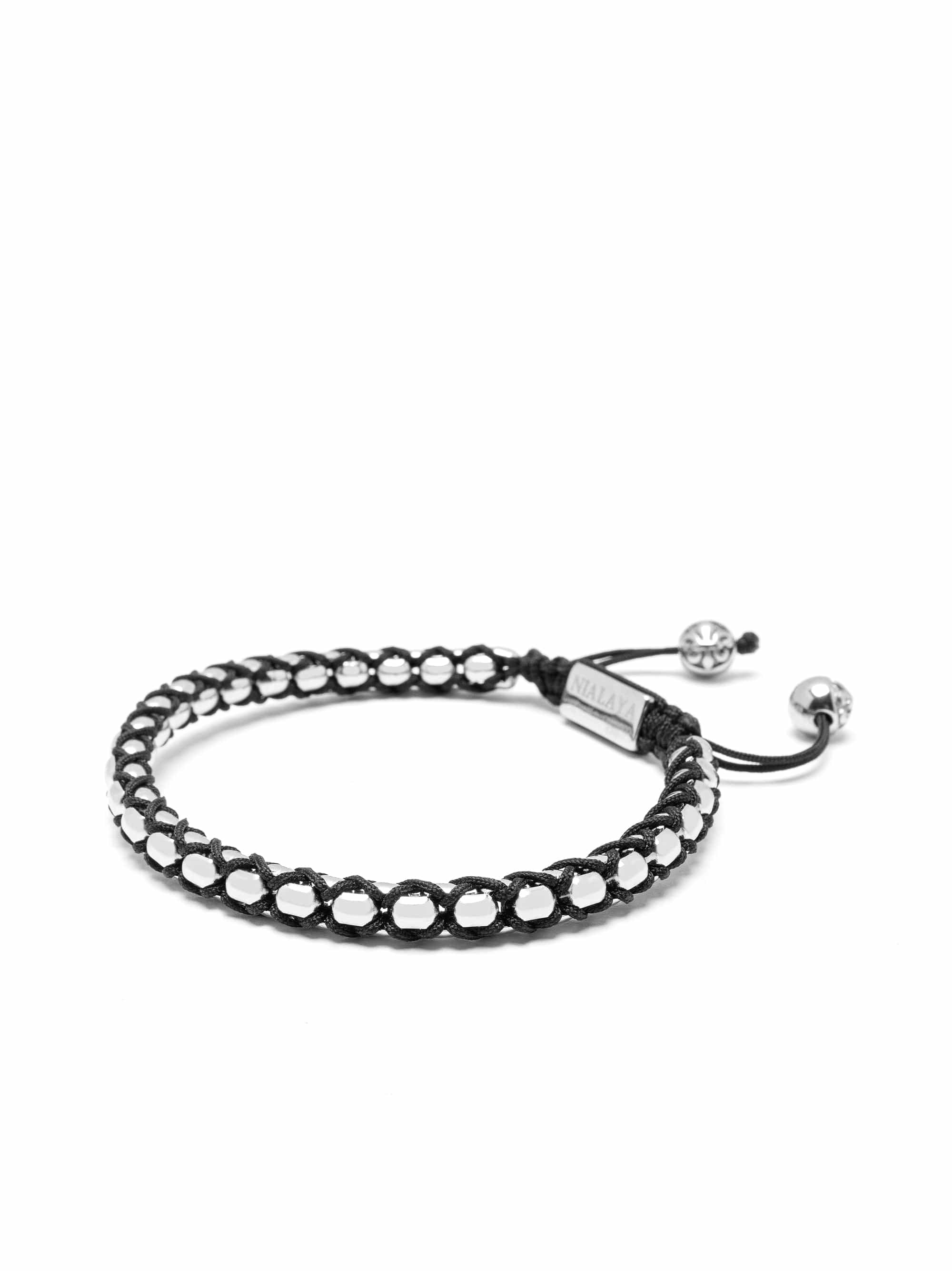 Men'S Black Chain Box Bracelet In Silver