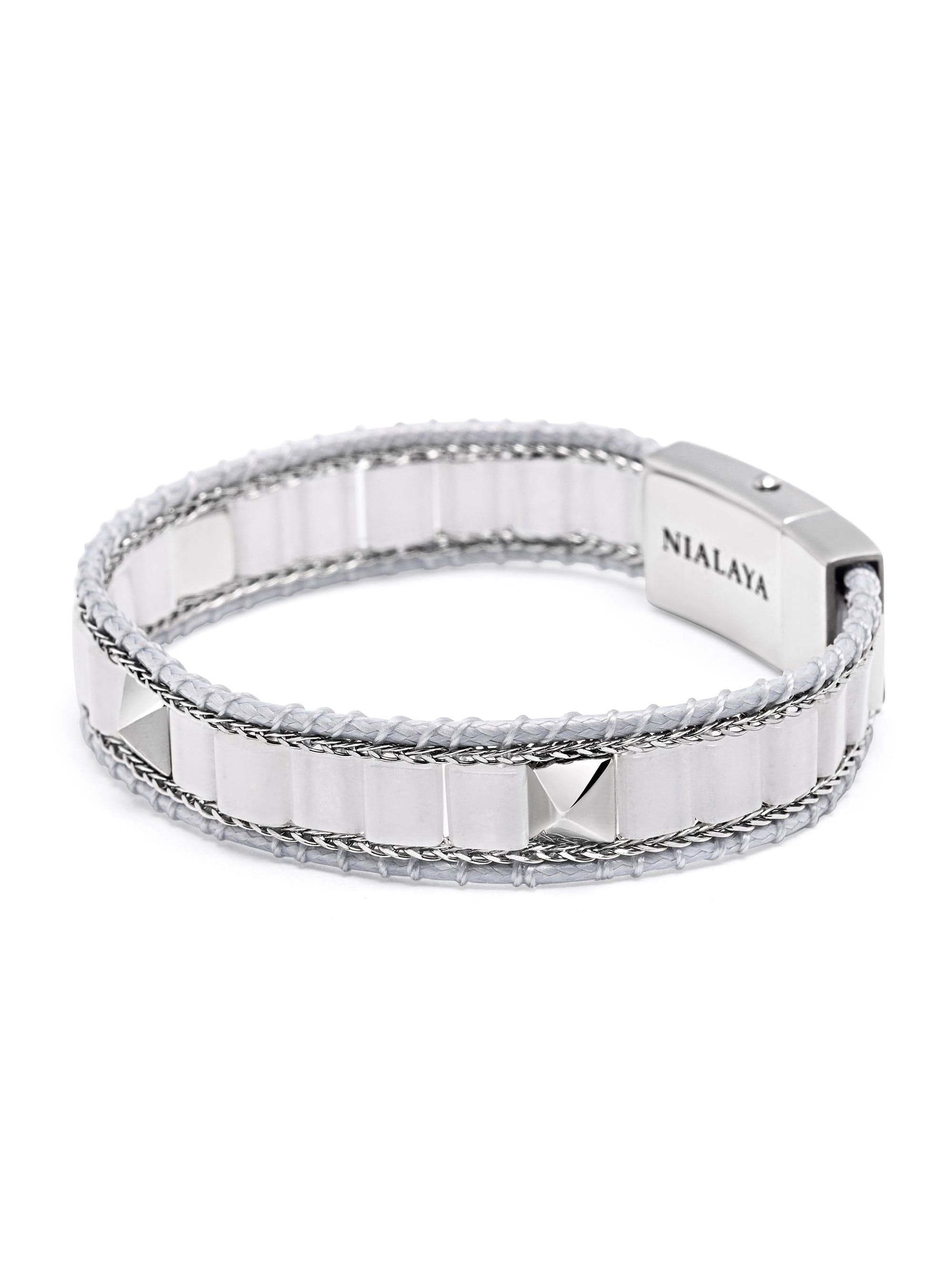 White Jade Stud Bracelet