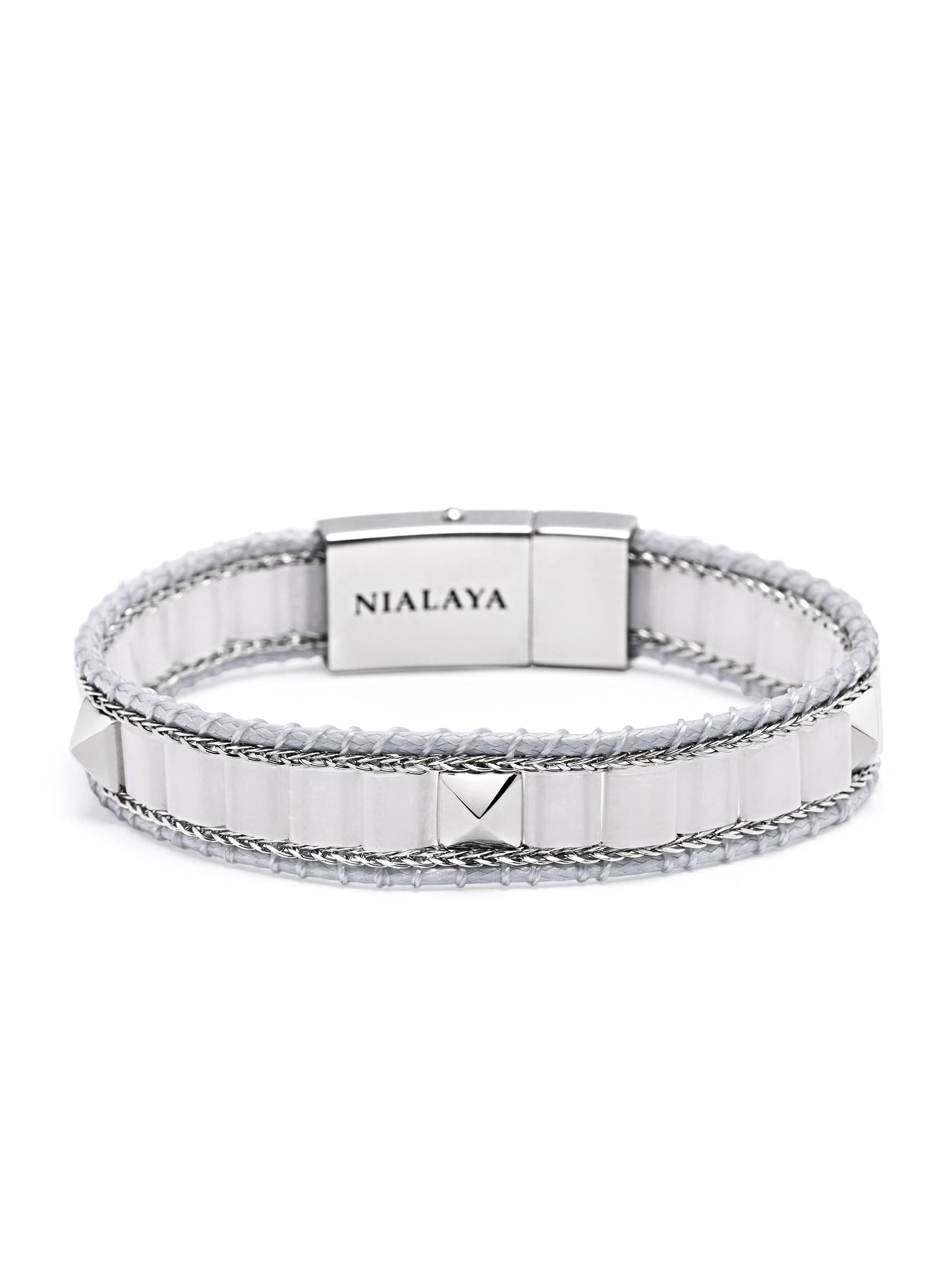 White Jade Stud Bracelet