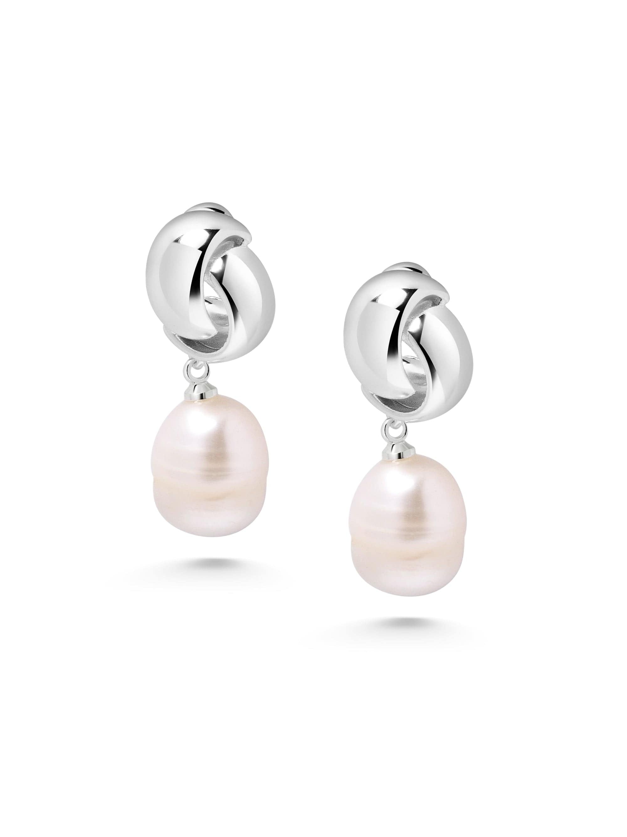Pearl Drop Earrings in Silver