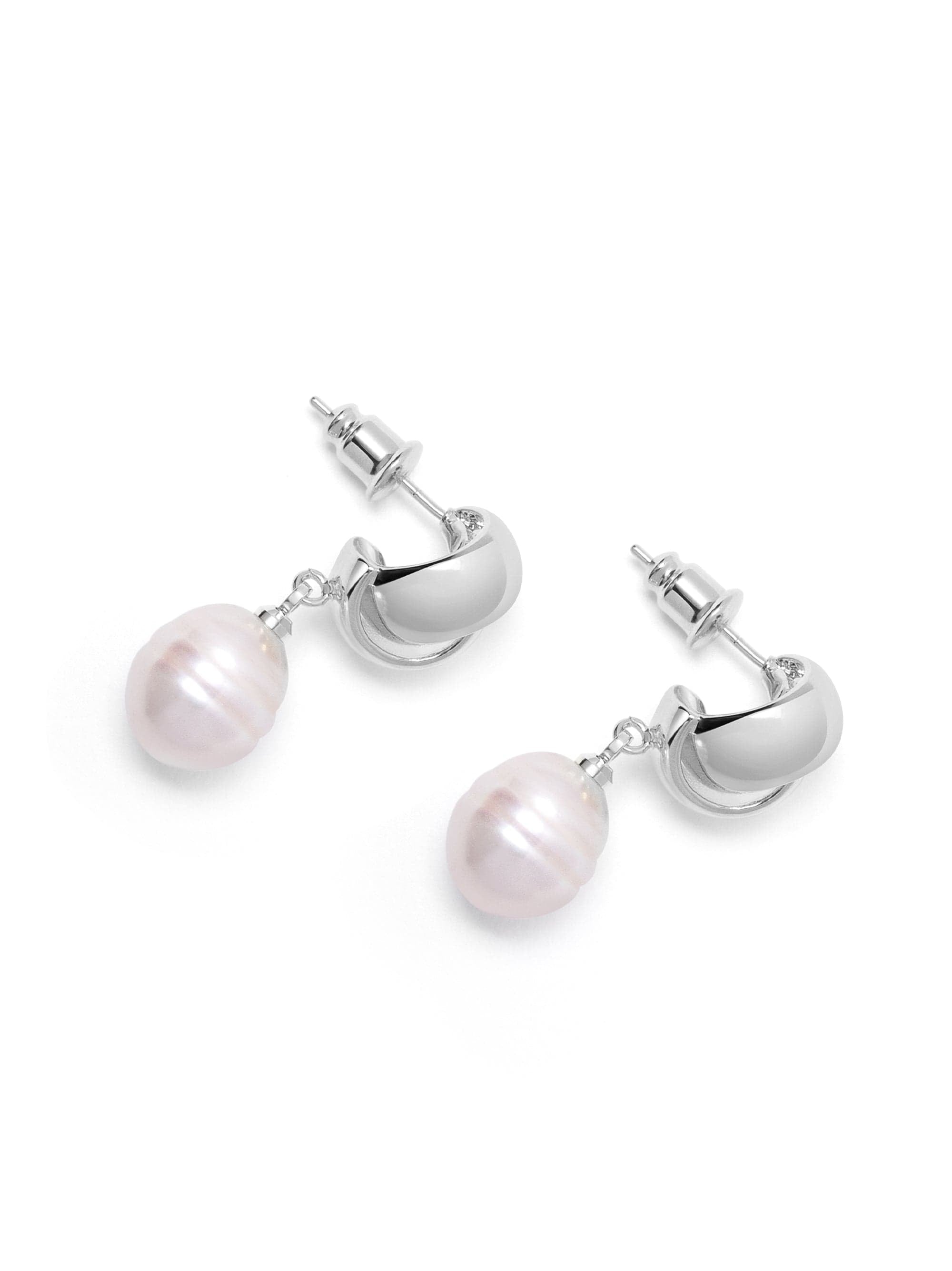 Pearl Drop Earrings in Silver