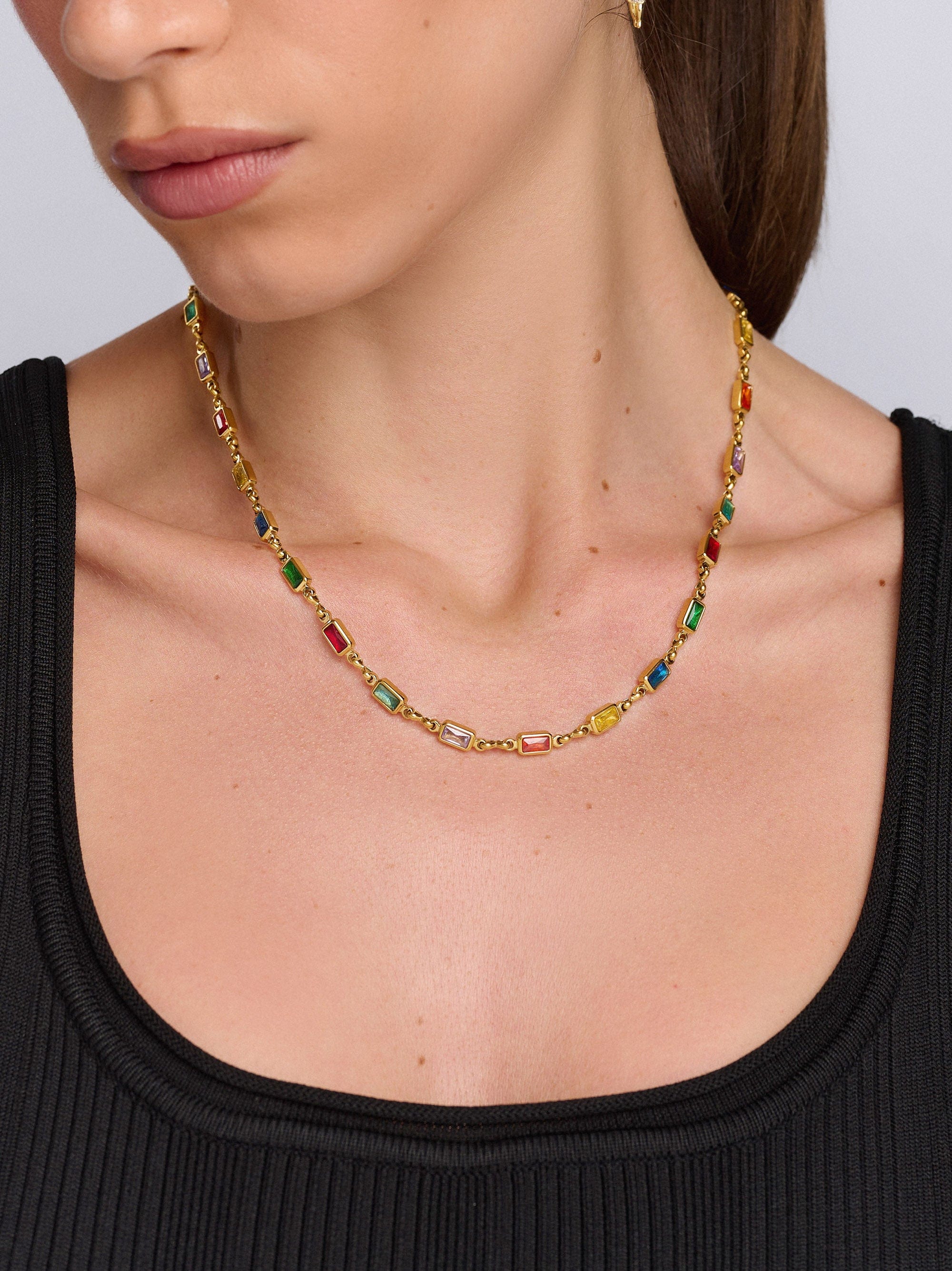 Women'S Rectangle Tennis Necklace