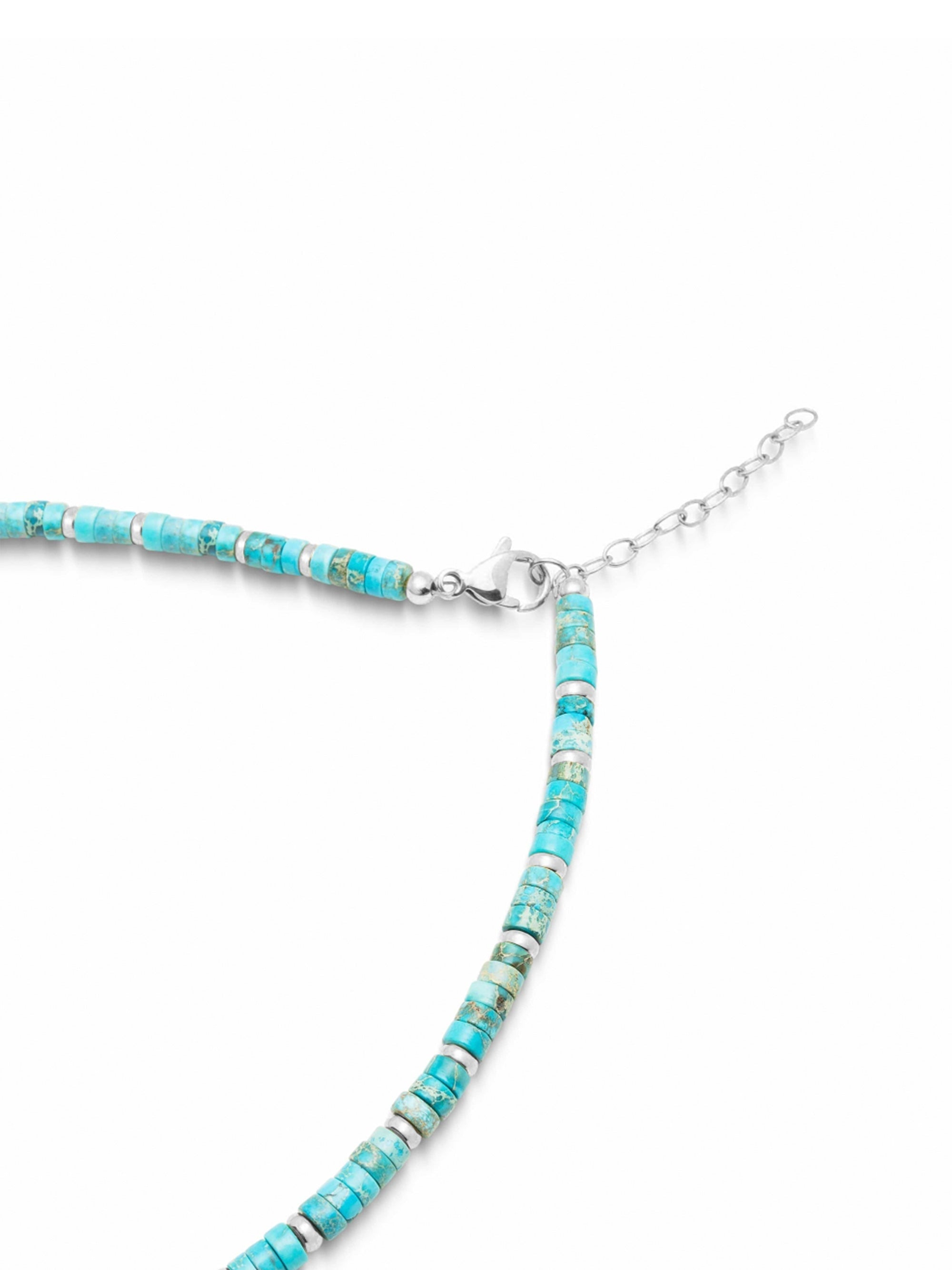 Heishi Turquoise Choker With Silver