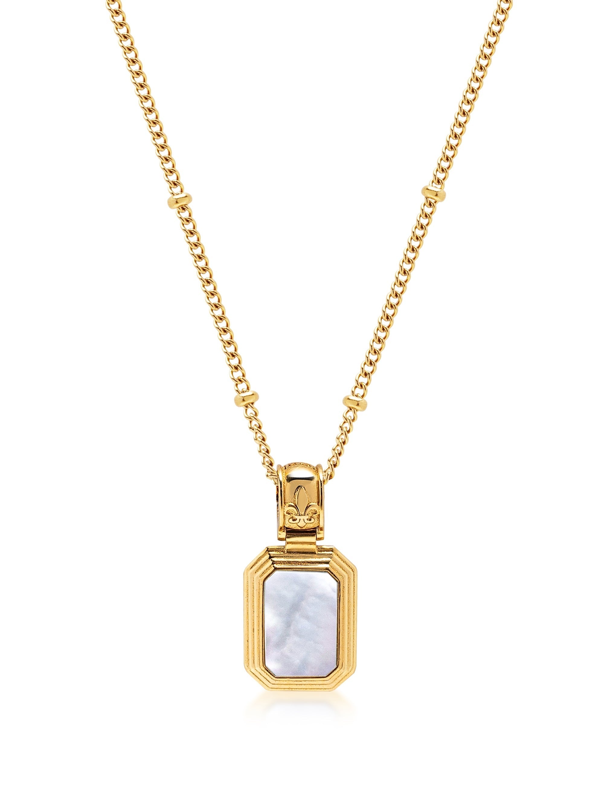 Women'S Sterling Silver Necklace With Two In One Pearl & Black Onyx Pendant