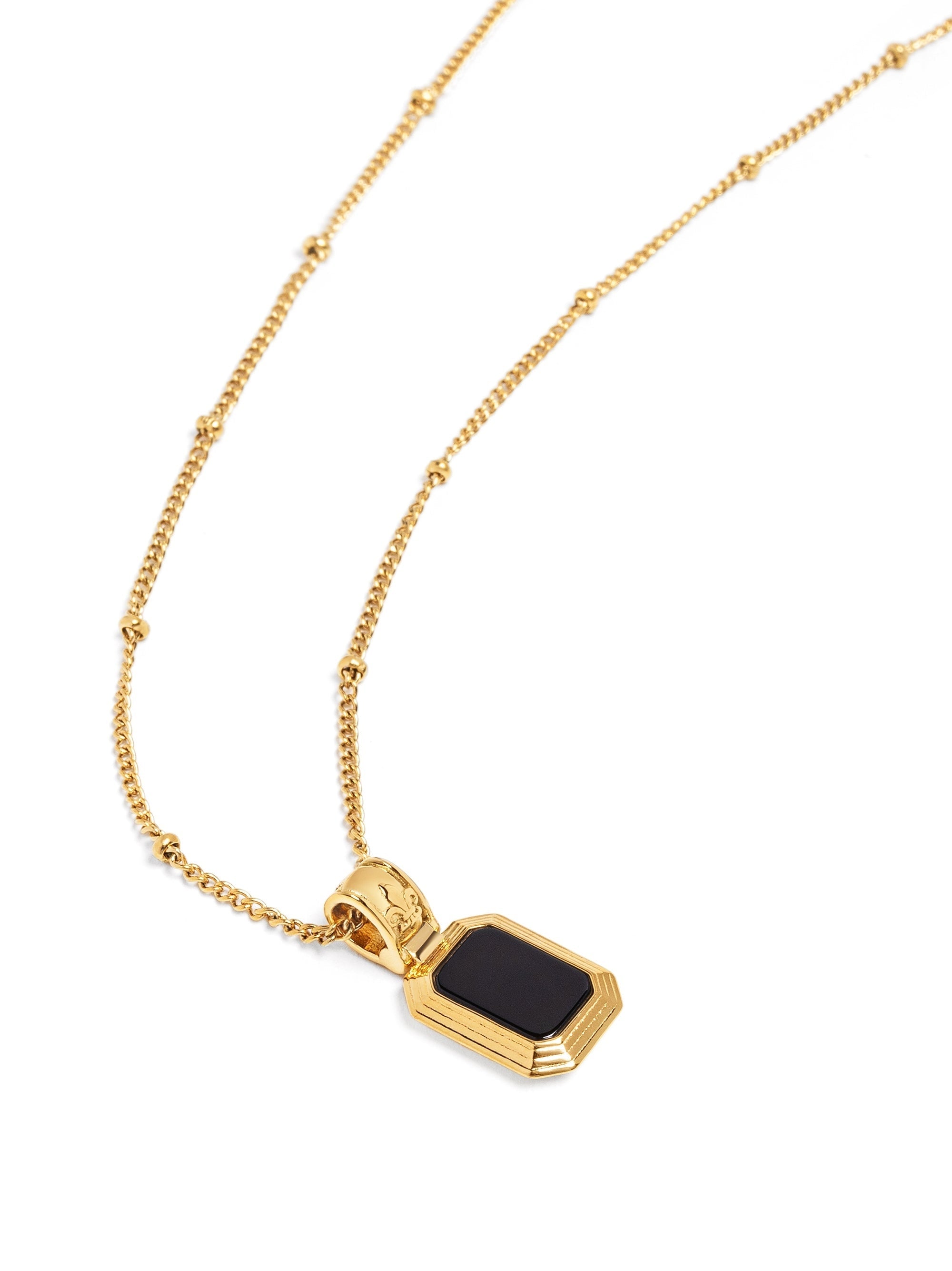 Women'S Sterling Silver Necklace With Two In One Pearl & Black Onyx Pendant